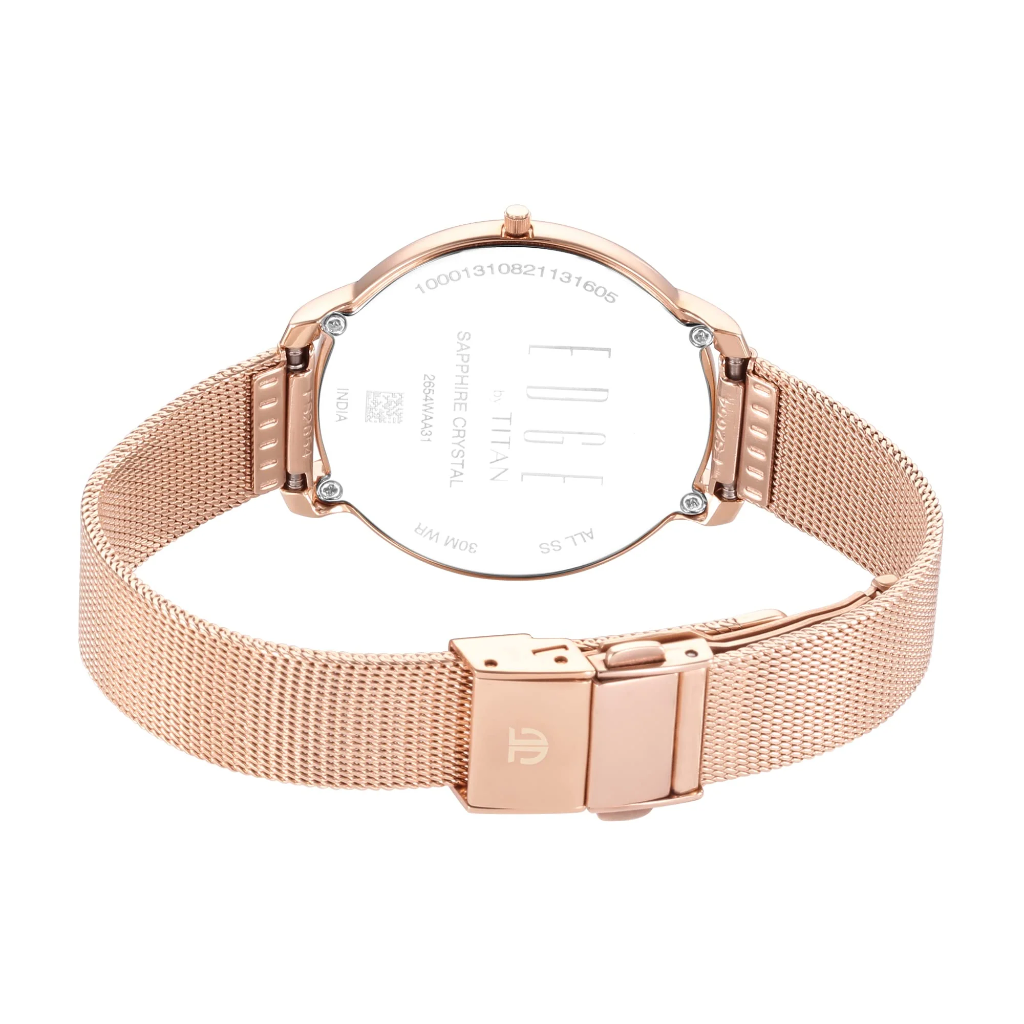 Analog Women Stainless Steel Ladies Edge Silver Dial Watch-2654Wm01/Nr2654Wm01, Band Color-Rose Gold - Image 5
