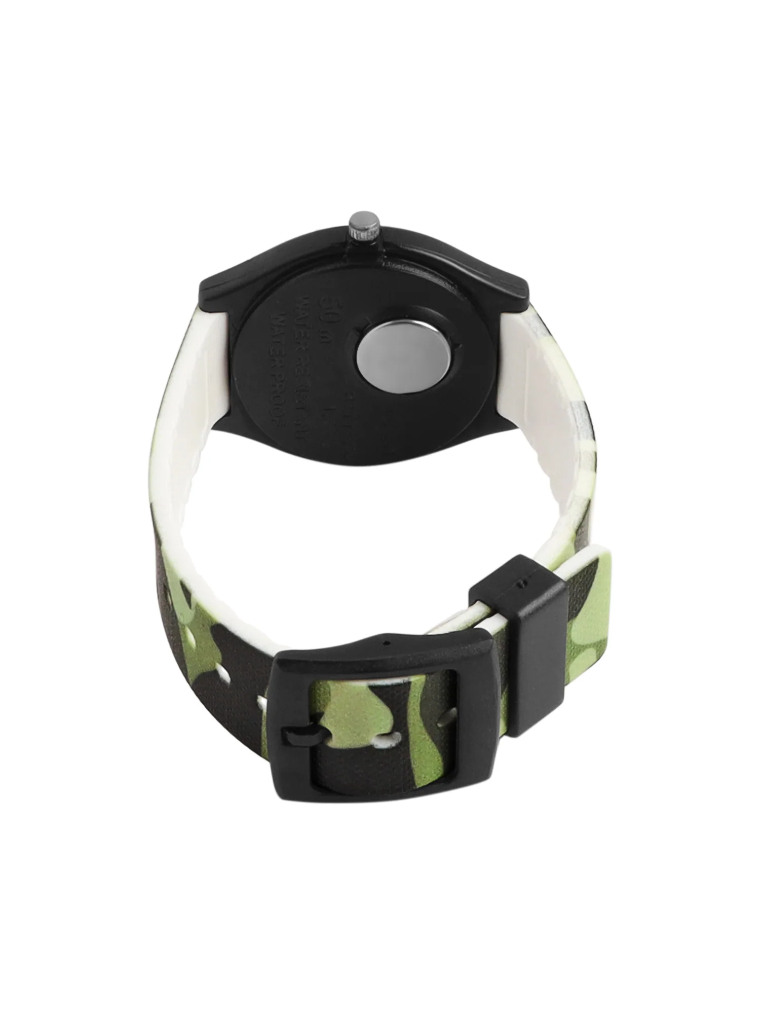 Kids’ Green Camouflage Dial Analog Watch with Black Case and Silicone Strap - JJ201 - Image 5