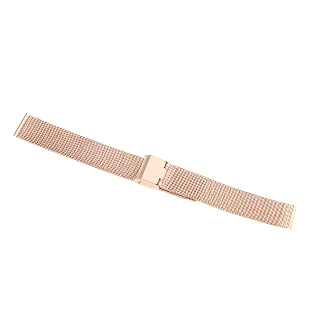 Unisex Stainless Steel Rose Gold 16 mm Mesh Strap - Image 3