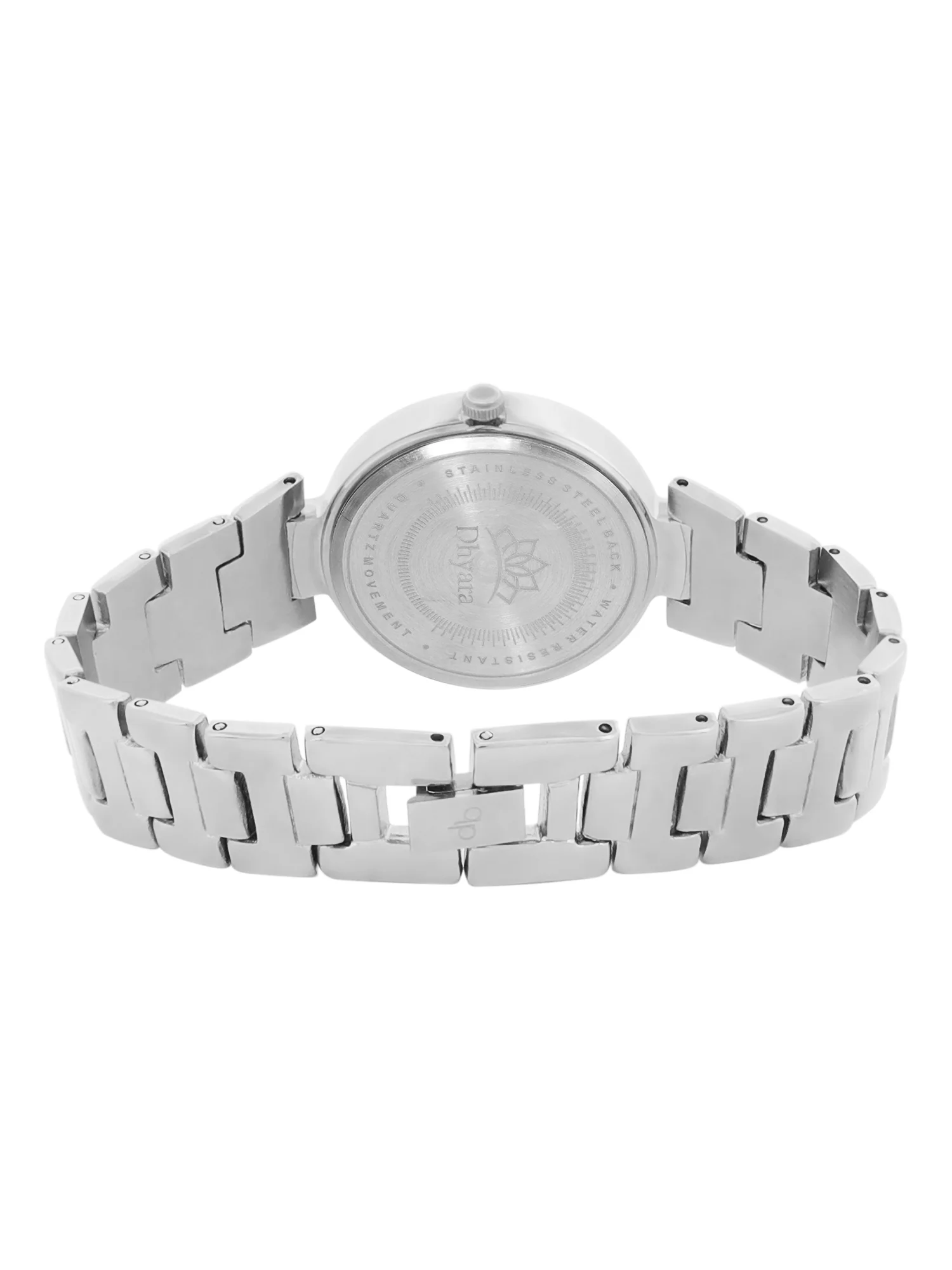 Women’s Black Dial Silver Bracelet Watch with Crystal Bezel - D004A - Image 4