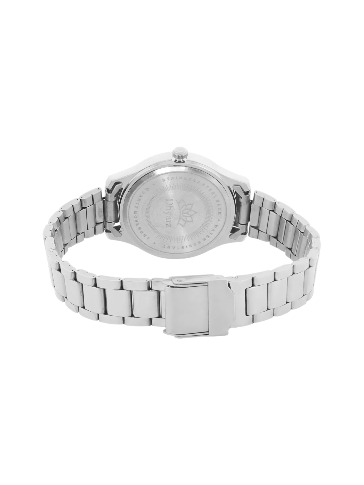 Women’s Silver Bracelet Watch with Crystal Bezel & Green Sunray Dial - D001A - Image 5